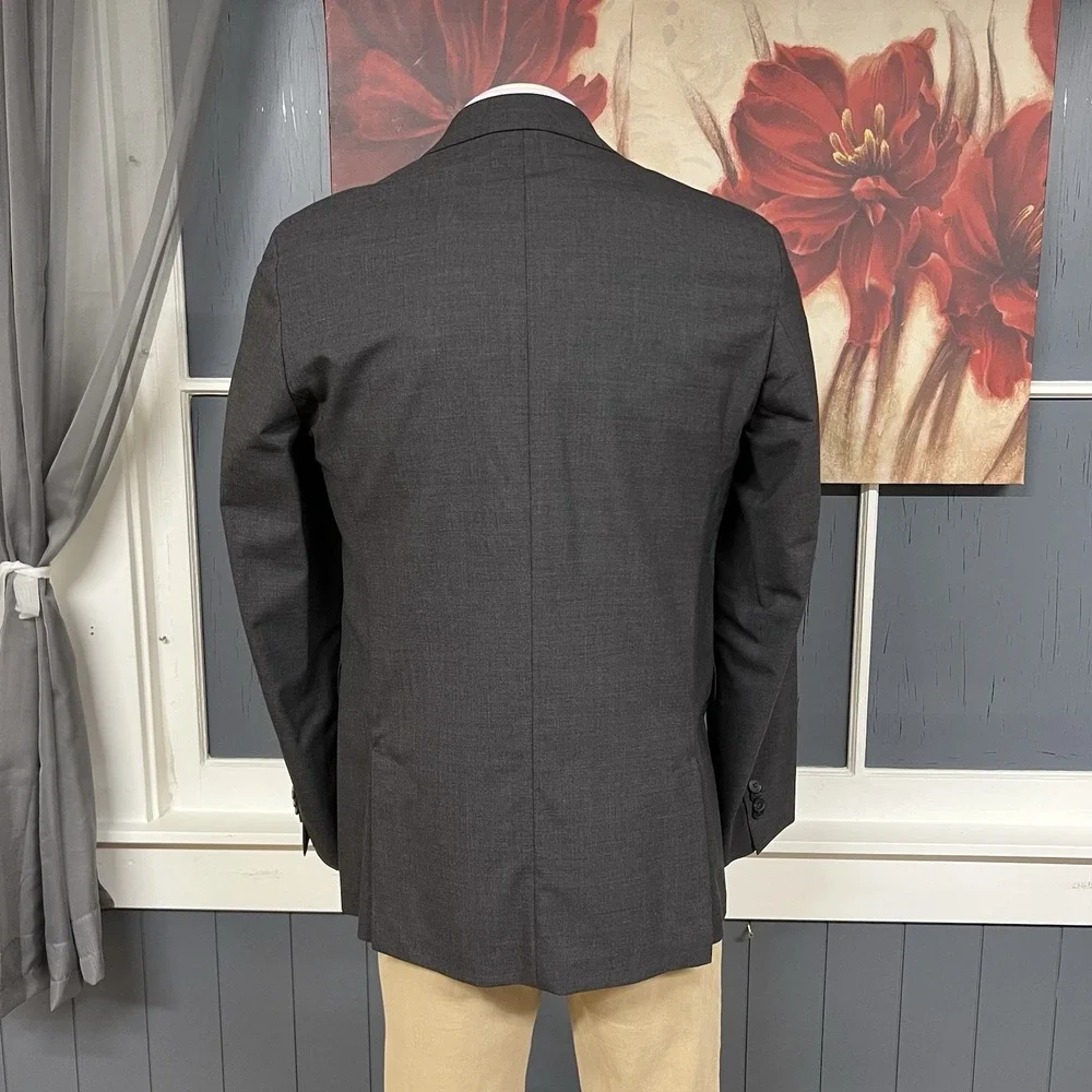Cole Haan Suit Mens 42L Long Slim Fit Pants 35x29 Wool Stretch Charcoal